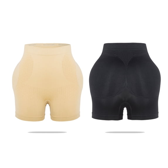 Women Shapewear Control Panties Body Shaper Butt Lifter Padded Hip Enhancer Seamless Underwear High Waist Short, Black, 2XL/3XL