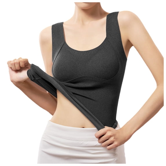 Women Shapewear Seamless Body Workout O Neck Camisole Tops Towel Clip Waist Trainer Max 94 Undergarments for Stomach Control Smooth Corset plus Size Sweat Vest for Women 6x Women's Tops Waist Trainer