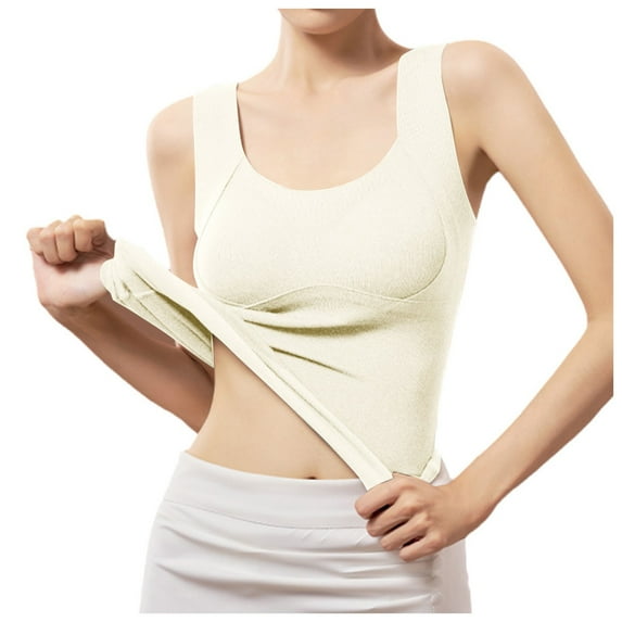 Women Shapewear Seamless Body Workout O Neck Camisole Tops Towel Clip Waist Trainer Max 94 Undergarments for Stomach Control Smooth Corset plus Size Sweat Vest for Women 6x Women's Tops Waist Trainer