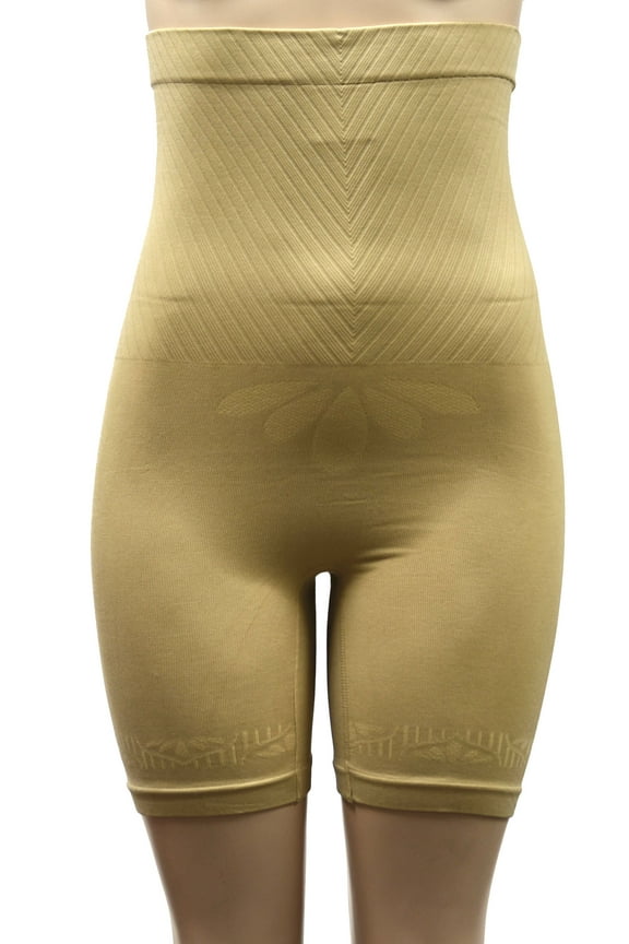 Women Shapewear Seamless High Waist Shaping Shortie Tummy Control Thigh Slimmer (Pack of 6) Size S (V1011N)