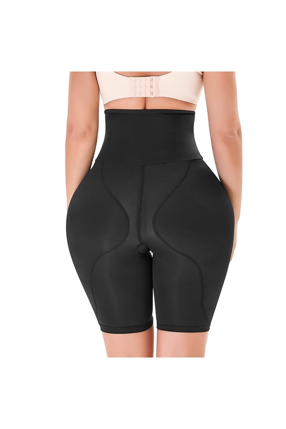 Women Shapewear Tummy Control Panties Body Shaper Butt Lifter Padded Hip Enhancer Seamless Underwear High Waist Short Black/Beige