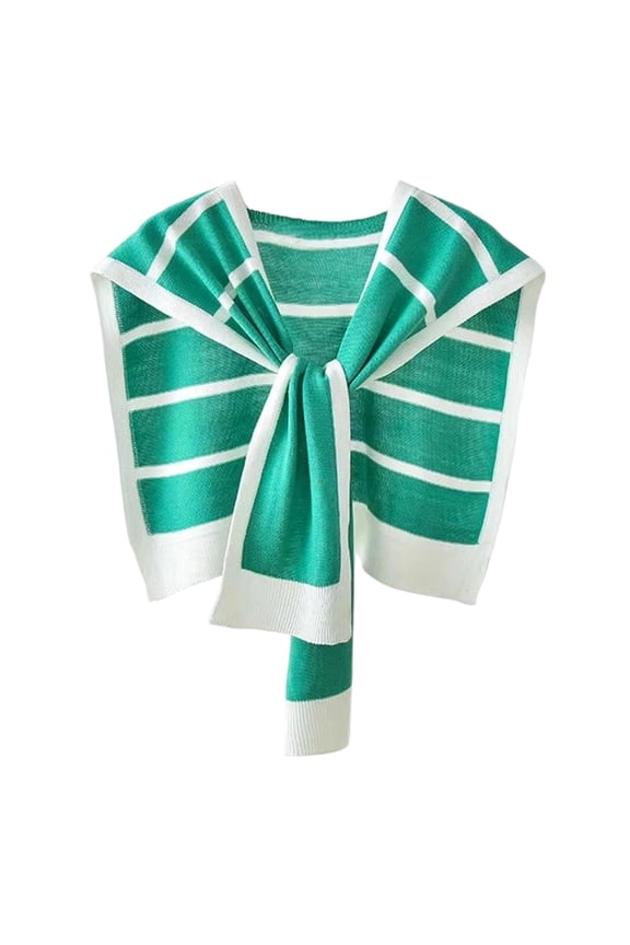 Women Shawl Wrap, Knitted Scarf Cape Pashmina Shawls, Fashion Shrug for Fall Winter Spring & Air-conditioned Room Green One Size