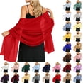 thumbnail image 1 of Women Sheer Chiffon Shawl Wrap Lightweight Scarf Elegant Evening Cover Up Soft Breathable Long Scarf for Dress Formal Party Wedding Beach Sunscreen Wrap Fashion Accessory Gift Idea, 1 of 8