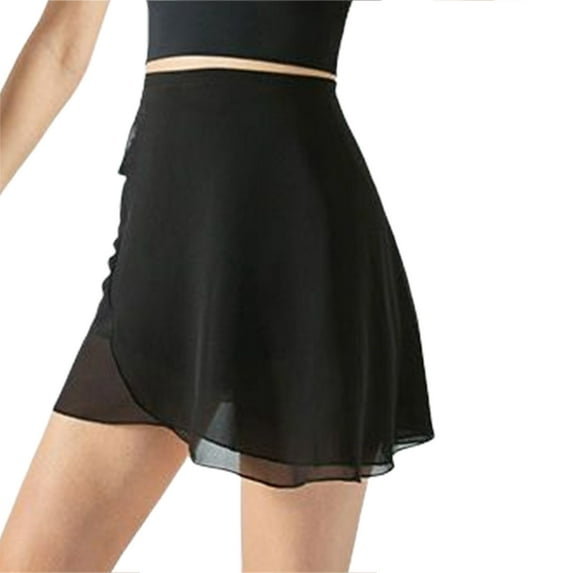 Women Sheer Dance Wrap Skirt with Adjustable Waist Ties Solid Color Ballet Shorts Skirt Over Scarf Dancewear for Leotard