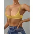 thumbnail image 1 of Women Sheer Mesh Unlined Bra Ultra Thin See Through Lace Trim Bralette, 1 of 6