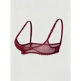 thumbnail image 1 of Women Sheer Mesh Unlined Bra Ultra Thin See Through Lace Trim Bralette, 1 of 6