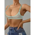 thumbnail image 1 of Women Sheer Mesh Unlined Bra Ultra Thin See Through Lace Trim Bralette, 1 of 6