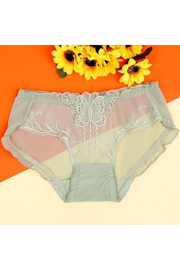 Women Sheer Panties Brief Ultra-Thin Lace Underwear See-Through Lingerie Knicker