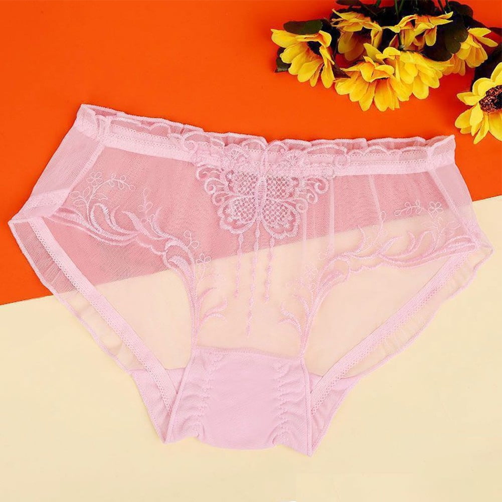 Women Sheer Panties Brief Ultrathin Lace Underwear Seethrough