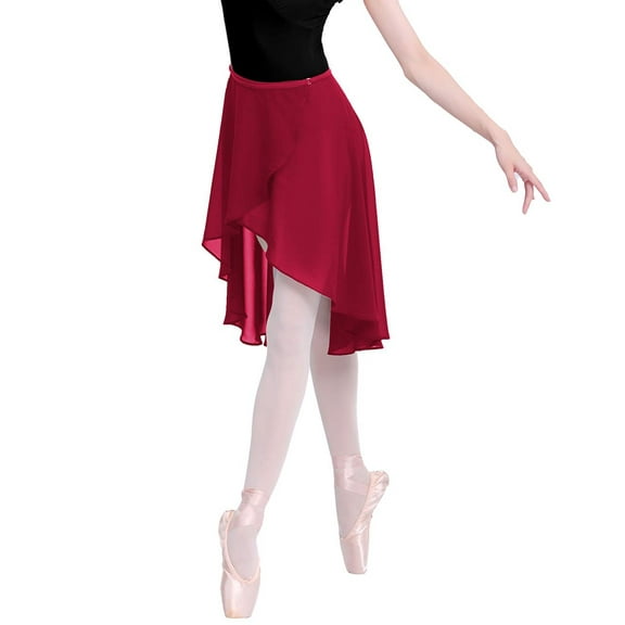 Women Sheer Wrap Ballet Skirts with Adjustable Waist