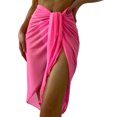 thumbnail image 1 of Women Sheer Wrap Knot Waist Skirt Cover Up Skirt Beach Wrap Bikini Shiny Wraps Cover Ups For Swimwear Bathing Suits for Women plus Size Cover up, 1 of 9