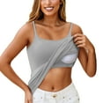 thumbnail image 1 of Women Shelf Bra Tank Tops Camisole Adjustable Spaghetti Strap Under Shirts for Women Light Gray L, 1 of 4