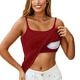 thumbnail image 1 of Women Shelf Bra Tank Tops Camisole Adjustable Spaghetti Strap Under Shirts for Women Wine L, 1 of 4