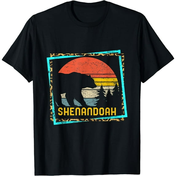 Women Shenandoah National Park Bear Virginia Camping Souvenir T-Shirt Black Small