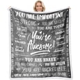 thumbnail image 1 of Women Sherpa Blanket Get Well Gifts for Women - You are Awesome 50" x 60" Sherpa Throw Blanket - Inspirational Gift for Her Thinking of You Friendship Feel Better After Surgery Gifts, 1 of 5