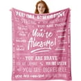 thumbnail image 1 of Women Sherpa Blanket Get Well Gifts for Women - You are Awesome 50" x 60" Sherpa Throw Blanket - Inspirational Gift for Her Thinking of You Friendship Feel Better After Surgery Gifts, 1 of 5