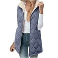 thumbnail image 1 of Women Sherpa Fleece Lined Vest Casual Loose Quilted Full Zip Long Hooded Sleeveless Jacket Trendy Comfy Winter Warm Coat, 1 of 5