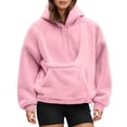 thumbnail image 1 of Women Sherpa Pet Carrier Hoodie, Plush Kangaroo Pocket Pullover for Small Dog Cat, 1 of 4