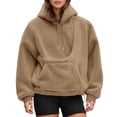 thumbnail image 1 of Women Sherpa Pet Carrier Hoodie, Plush Kangaroo Pocket Pullover for Small Dog Cat, 1 of 4