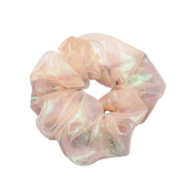 Women Shining Solid Color Elastic Rubber Band Ponytail Holder Hair Tie Scrunchy