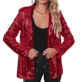 thumbnail image 1 of Women Shinny Sequins Blazer Casual Party Jacket Coat Fall Rave Outerwear Blazer, 1 of 11