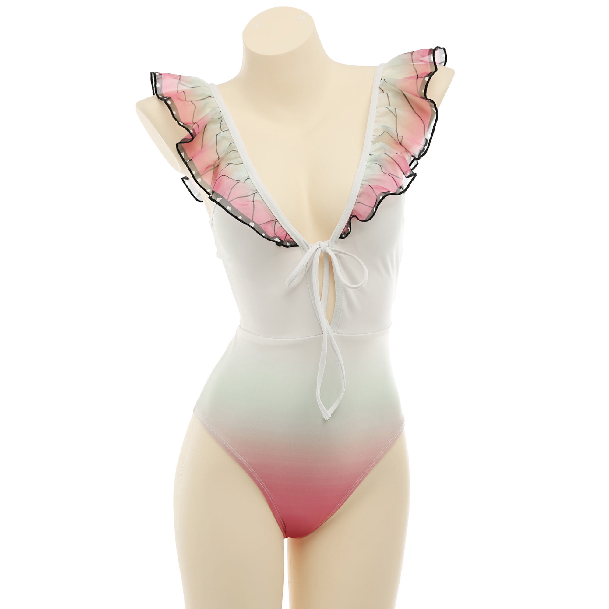 Playa Outfit Traje De BaÃ±o Rosa Traje De Baño De Anime Rufled