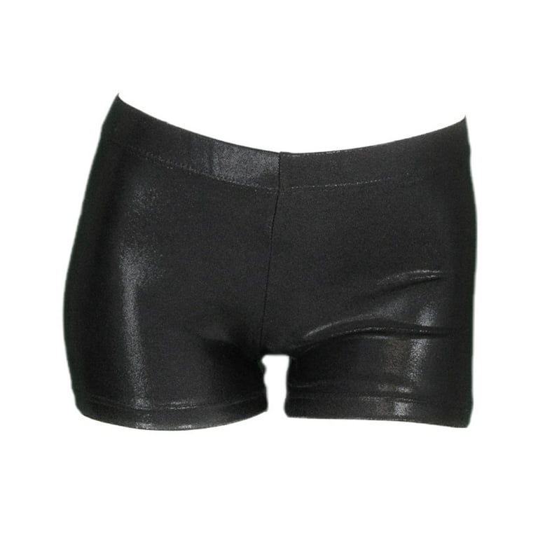 Women Shiny Booty Shorts Wet Look Rave Dance Shorts Pants Underwear  Nightclub Black S 