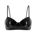 thumbnail image 1 of Women Shiny Leather Bra, Glossy PVC Leather, Hot Breast Exposed, Wetlook Latex Lingerie, 1 of 7