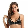 thumbnail image 1 of Women Shiny Leather Bra, Glossy PVC Leather, Hot Breast Exposed, Wetlook Latex Lingerie, 1 of 7
