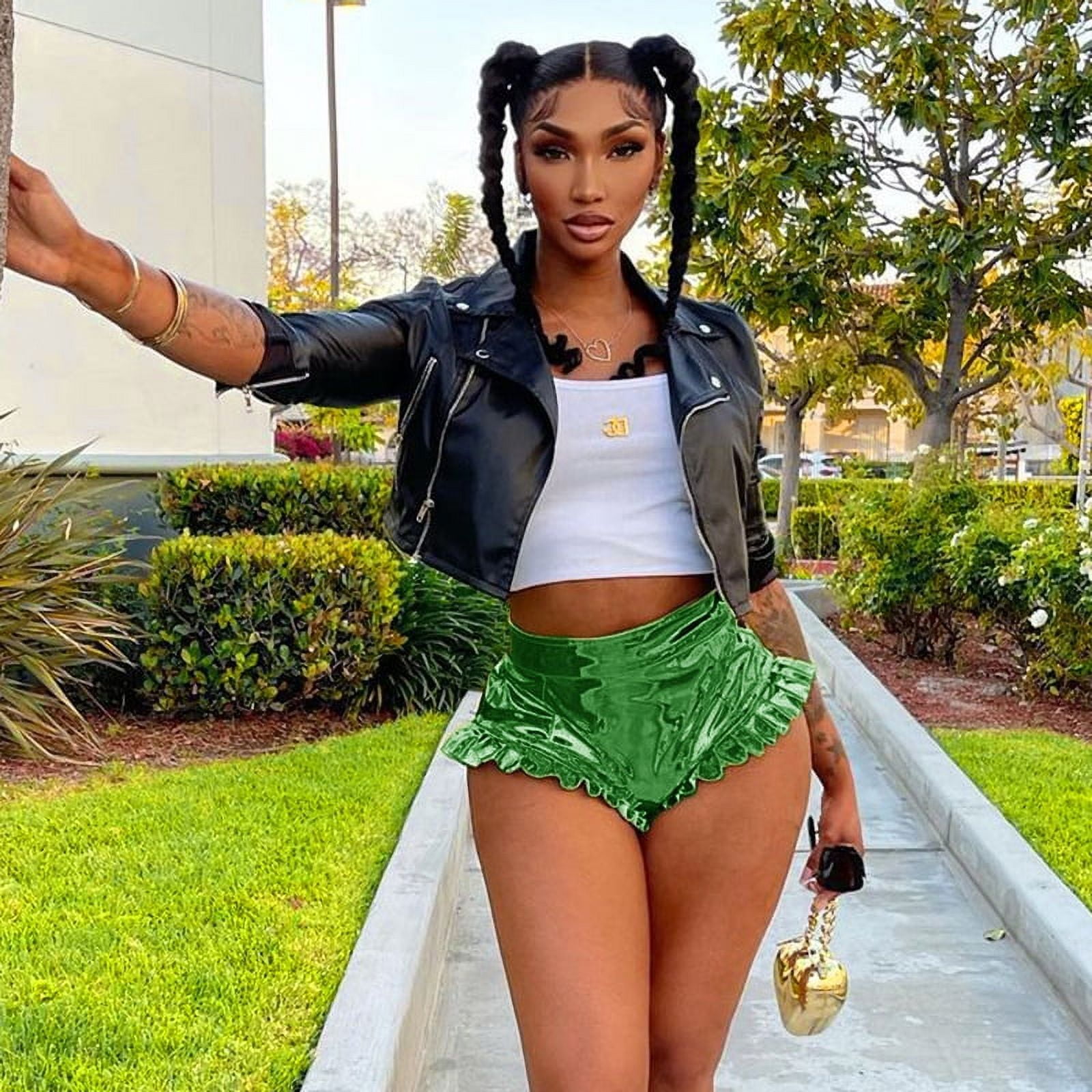 Metallic top shorts walmart