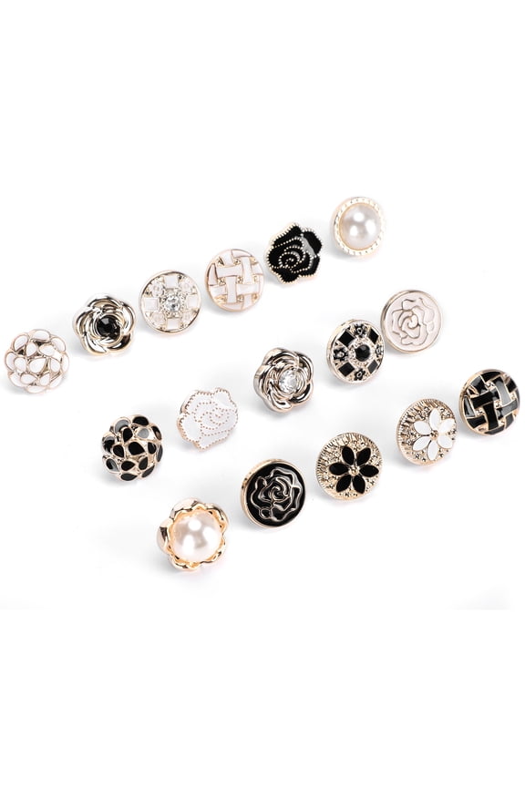 Women Shirt Brooch Pins 30Pcs Small Cover Up Buttons Pins Pearl Safe Button Brooches for Women Dress Pin Rhinestone Buttons for Clothing Jeans Hat Bags Decorations