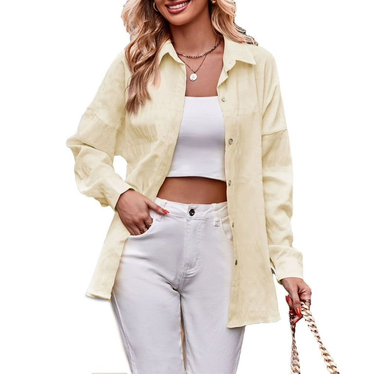 Casual Daily Buttons Turndown Collar Blouses Casual Daily Buttons Turndown Collar Blouses