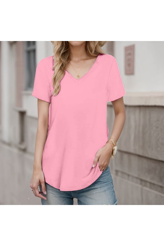 Women Shirt Short Sleeve Casual Stylish Top Shirts Extra Large Women Medium T Shirts Women Layering Tee for Women, Size L