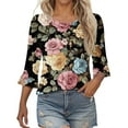 thumbnail image 1 of Women Shirt Short Sleeve Crew Neck Summer Soft Long TshirtsTee Tops Blouse, 1 of 6