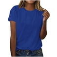 thumbnail image 1 of Women Shirt Short Sleeve Crew Neck Summer Soft Long TshirtsTee Tops Blouse, 1 of 3