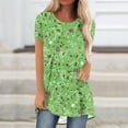 thumbnail image 1 of Women Shirt Thin section Christmas gift Fashion Sets Leisure Printed Loose Durable Trendy Lining Loose Fitting Short Sleeve Green Sexy Lining Size S, 1 of 5