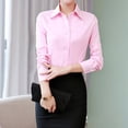thumbnail image 1 of Women Shirt White Blouses Casual Long Sleeve Ladies Profession Slim Fit Tops, 1 of 11