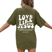 GAQLIVE Women Shirts Graphic Tees Short Sleeve Tops Casual Elegant Tee L