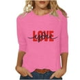 thumbnail image 1 of Women Shirts Heart Tshirts Casual 3/4 Sleeve Tunic Top Plus Size Shirt Valentines Day Blouse Trendy, 1 of 4