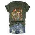 thumbnail image 1 of Women Shirts Summer Printed Feel Short Sleeve Casual Crew Neck Tee Womens Summer Tops Army Green L, 1 of 3
