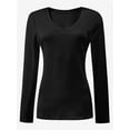 thumbnail image 1 of Women Shirts V Neck Long Sleeve Tops T-Shirt Basic Tees, 1 of 5