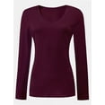 thumbnail image 1 of Women Shirts V Neck Long Sleeve Tops T-Shirt Basic Tees, 1 of 5