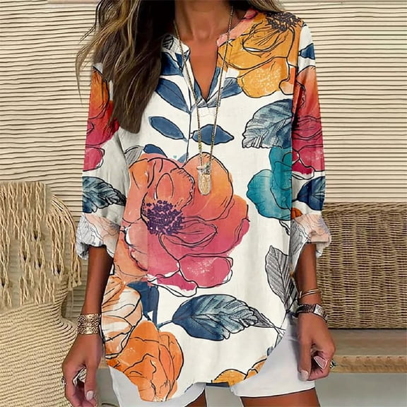 Women Shirts V Neck Shirt For Women Boho Multi Style Blouse Long Sleeve Novelty Graphic Plus Size Pullover Tops For Women,Pink Women Shirts S