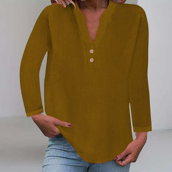 Women Shirts Women'S Fashion Casual V Neck Button Up Short Sleeved Blouse,Brown Women Shirts M
