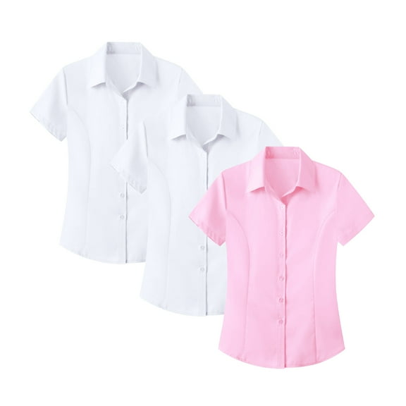Women Shirts Women'S Interview Formal Outfit Clothing Without Ironing Short Sleeved Shirt For Women Business Short Sleeved Shirt For, Women Shirts M