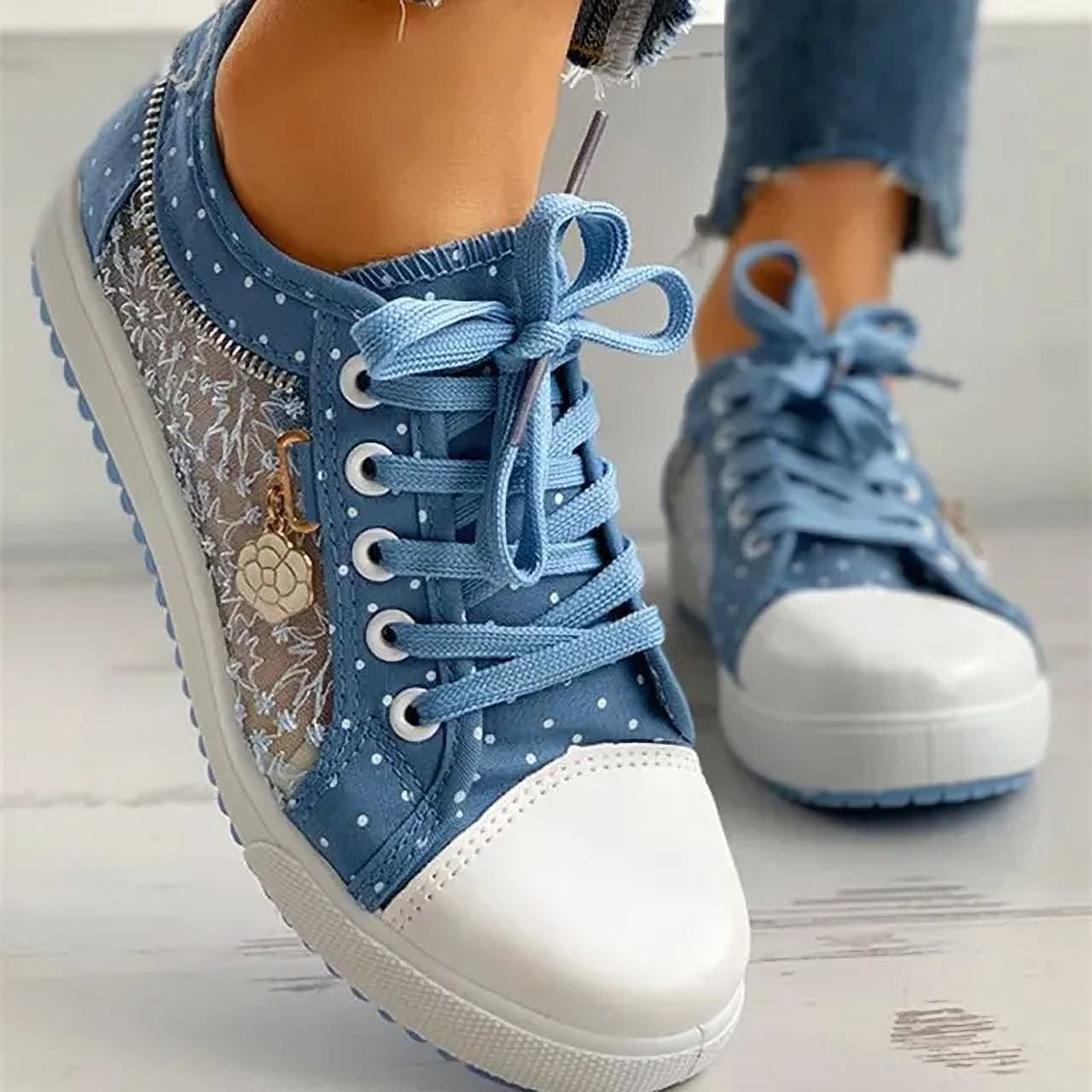 Women Shoes 2022 Fashion Summer Casual Shoes Cutouts Lace Canvas Hollow  Breathable Platform Flat Shoes Woman Sneakers - Walmart.com