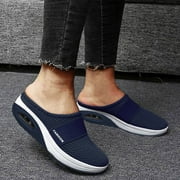 Women Shoes Air Cushion Slip On Orthopedic Walking Shoes With Arch Support Knit Casual Comfort Outdoor Walking Dark Blue 8