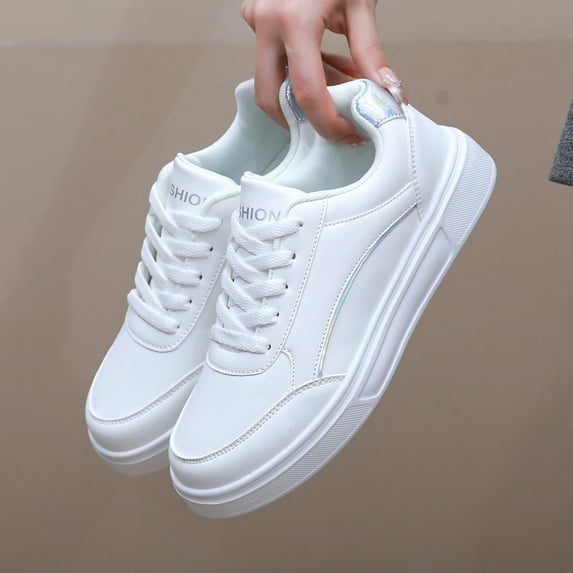 Women Shoes Casual Sneakers for Women Lace Up Skate Shoes Classicial White Shoes Cute Design Rainbow Colored Fashion Shoes for Students