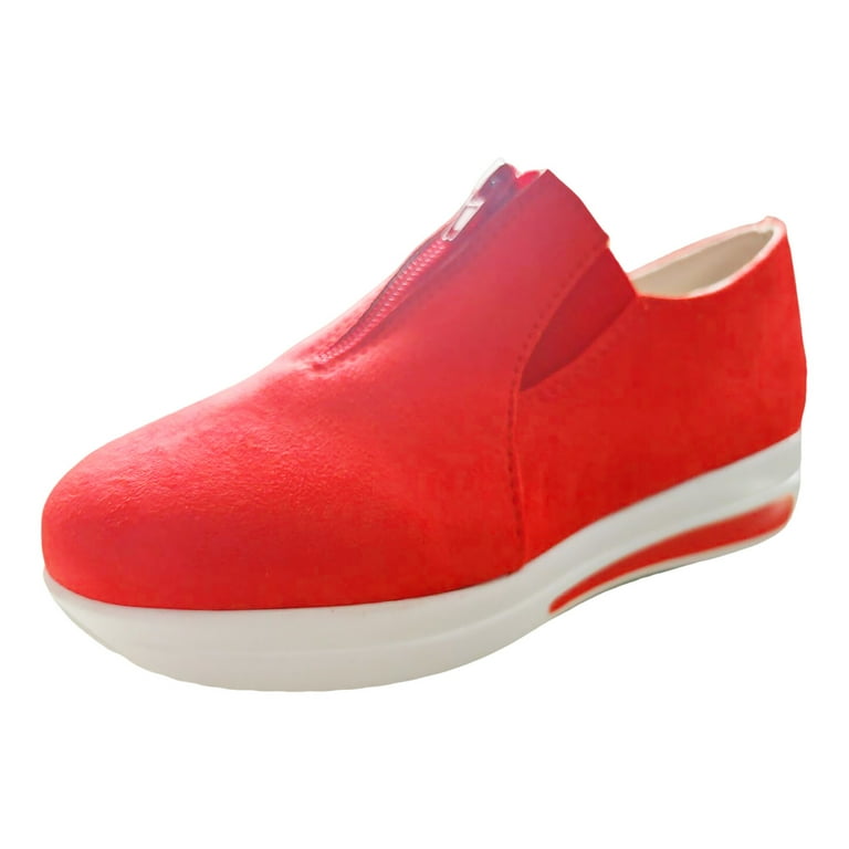 Red color casual shoes sales
