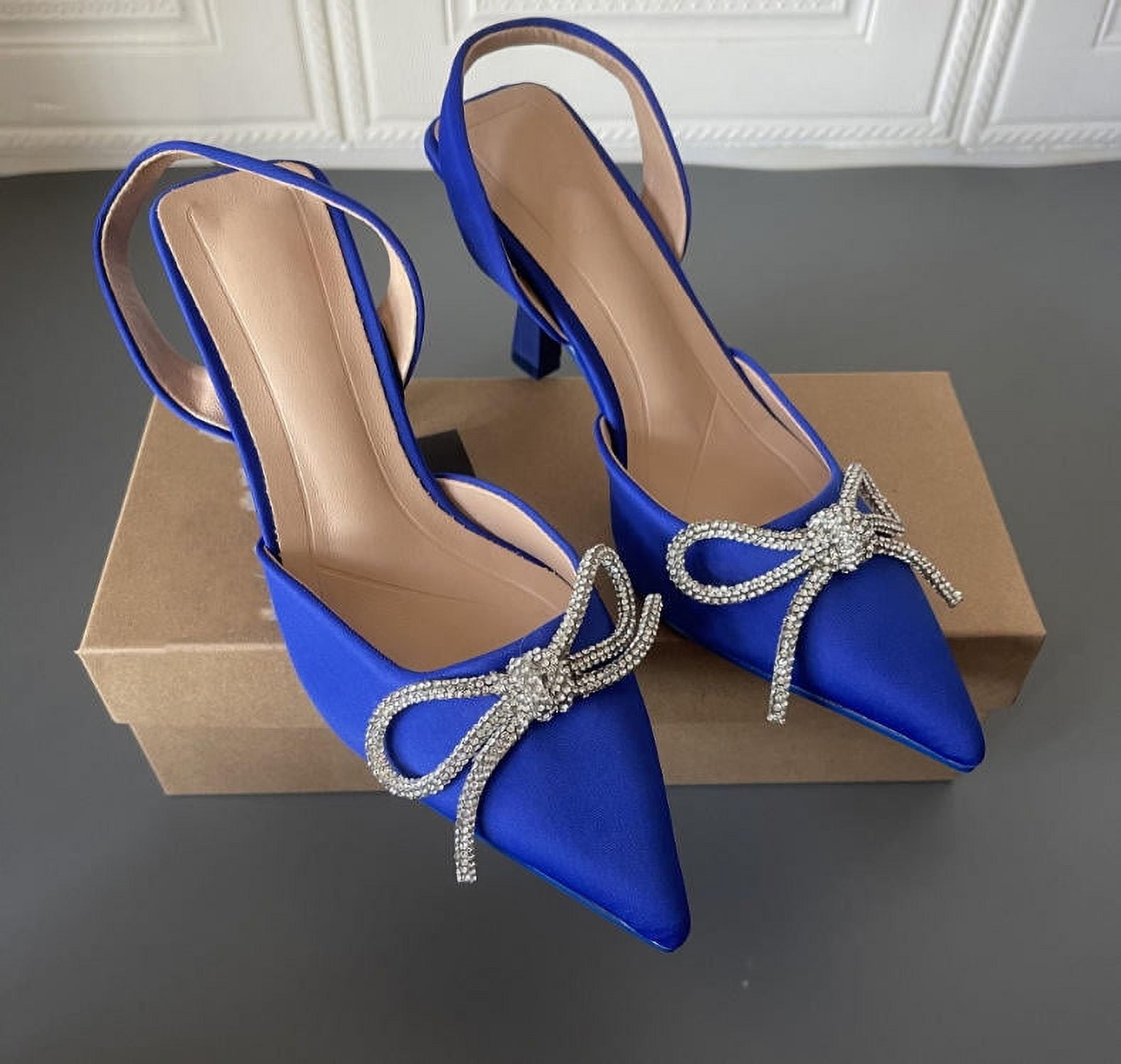 Jewel Badgley Mischka | Shoes | Navy Blue Rhinestone Heels | Poshmark